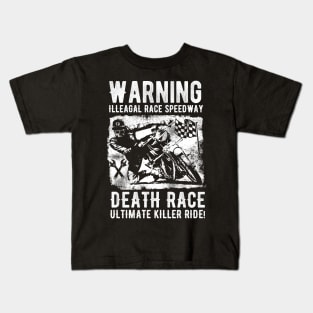 Warning Illeagal race speedway Kids T-Shirt